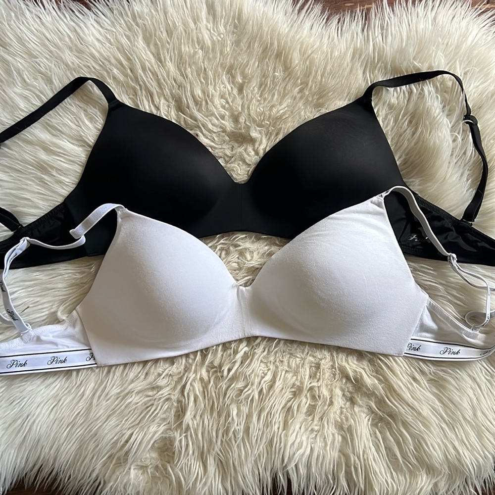 2 Victoria Secret Pink Bras 34DD EUC (worn once)